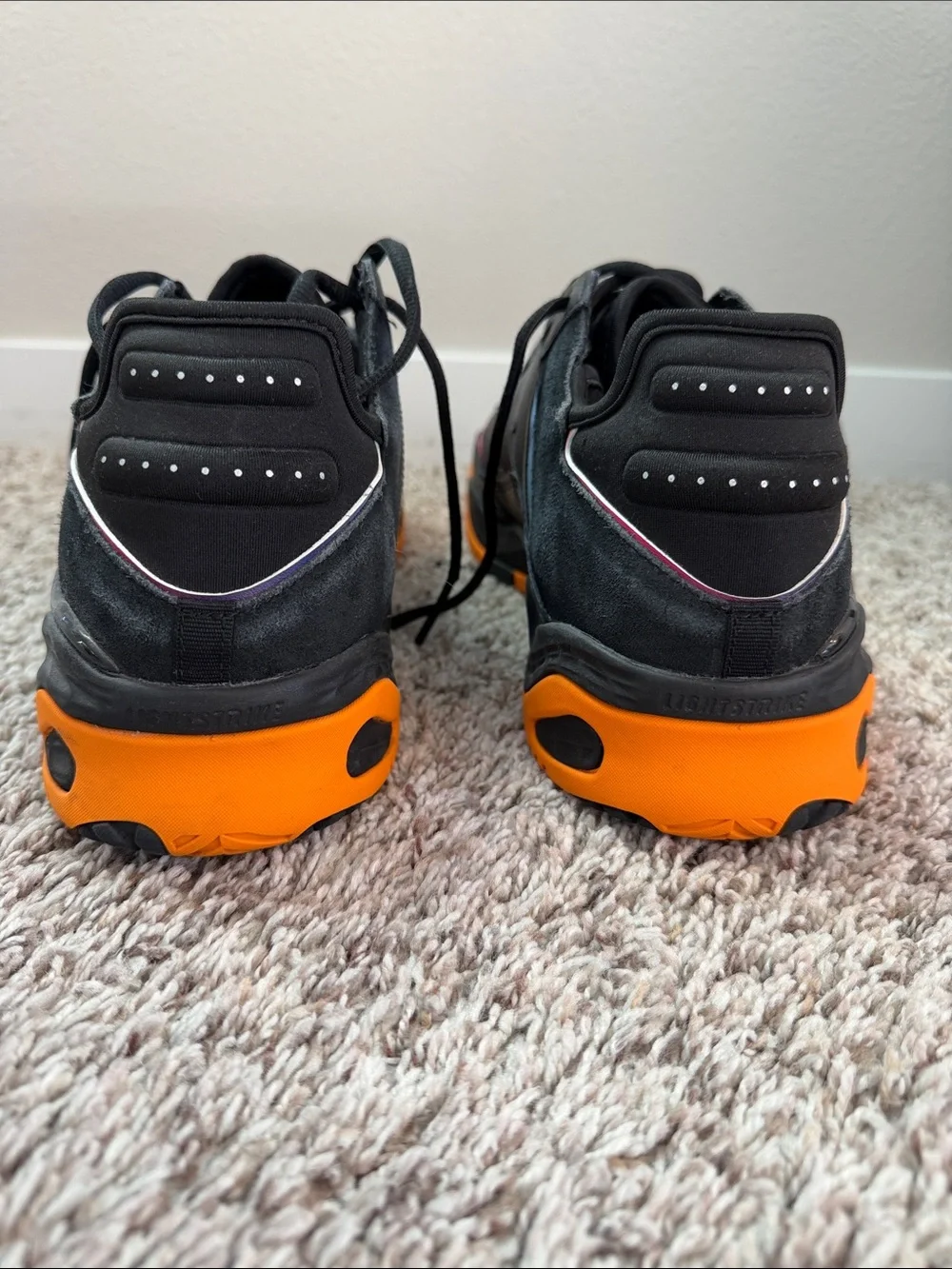 adidas MENS Black Sneakers with Pink and Orange Gradient Accents
